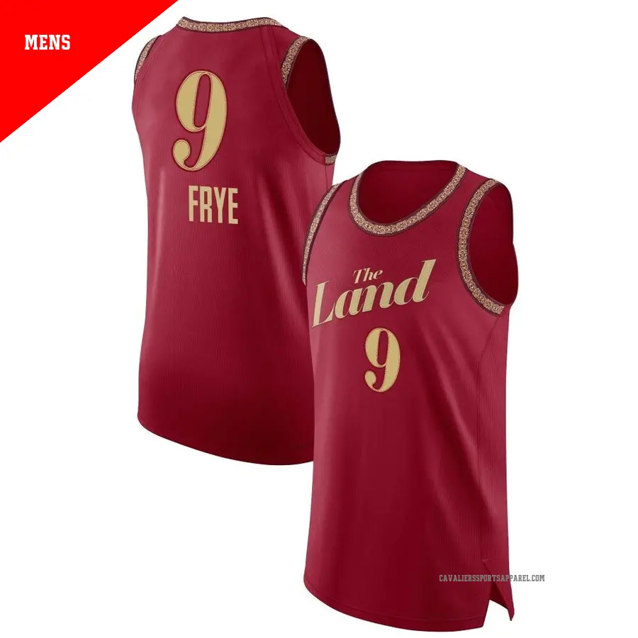 ＃9 Men's Channing Frye Cleveland Cavaliers 2023/24 Authentic Wine City Edition Jersey