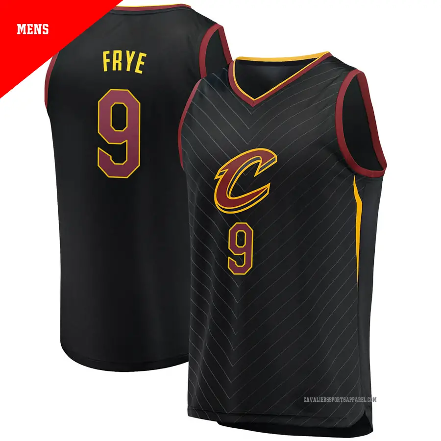 ＃9 Men's Channing Frye Cleveland Cavaliers Black Fast Break JerseyStatement Edition