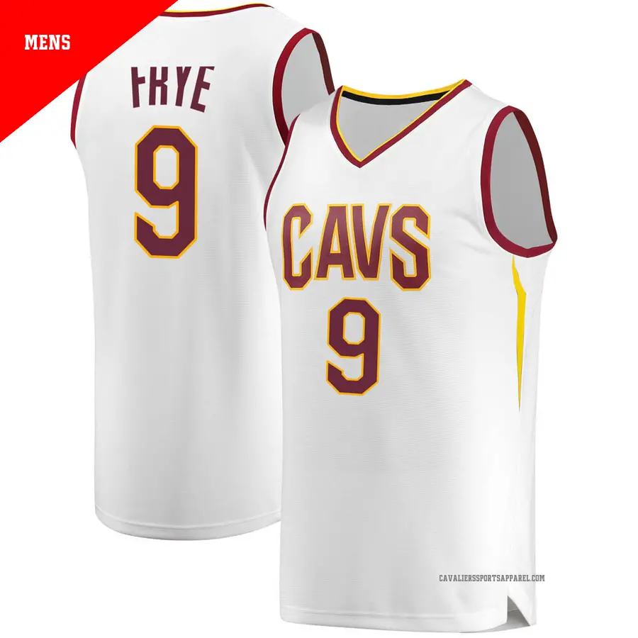 ＃9 Men's Channing Frye Cleveland Cavaliers White Fast Break JerseyAssociation Edition