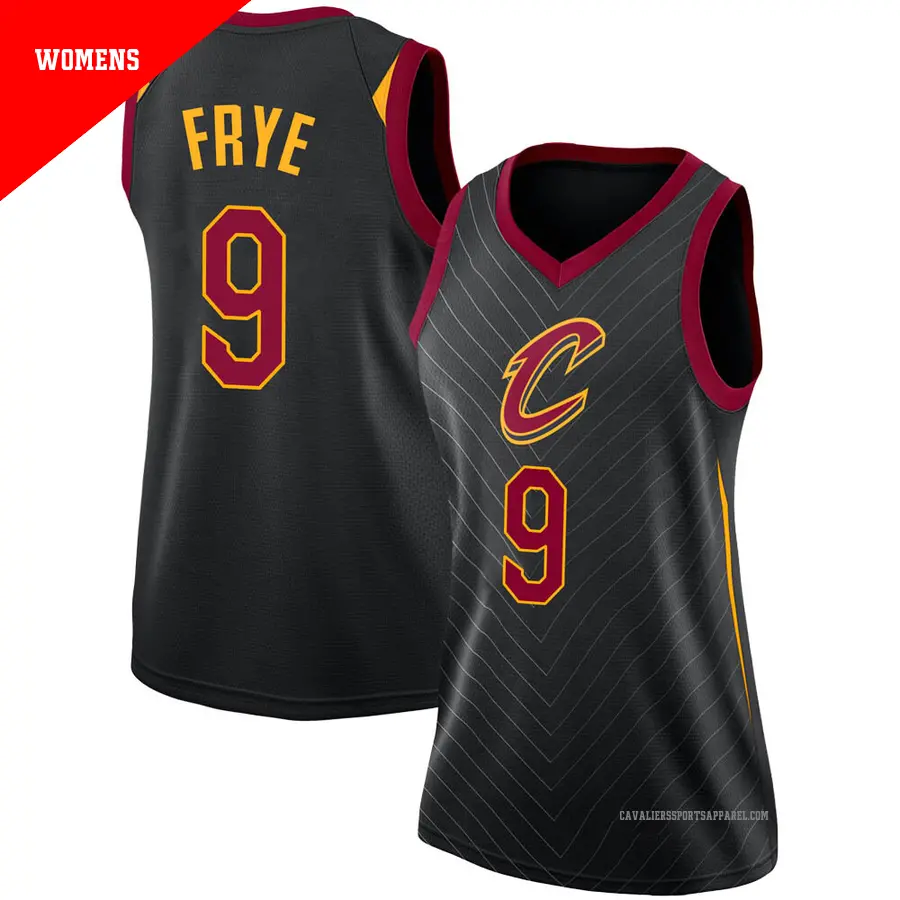 ＃9 Women's Channing Frye Cleveland Cavaliers Black Swingman JerseyStatement Edition