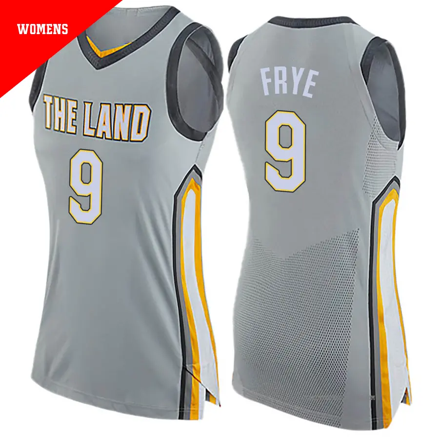 ＃9 Women's Channing Frye Cleveland Cavaliers Gray Swingman JerseyCity Edition