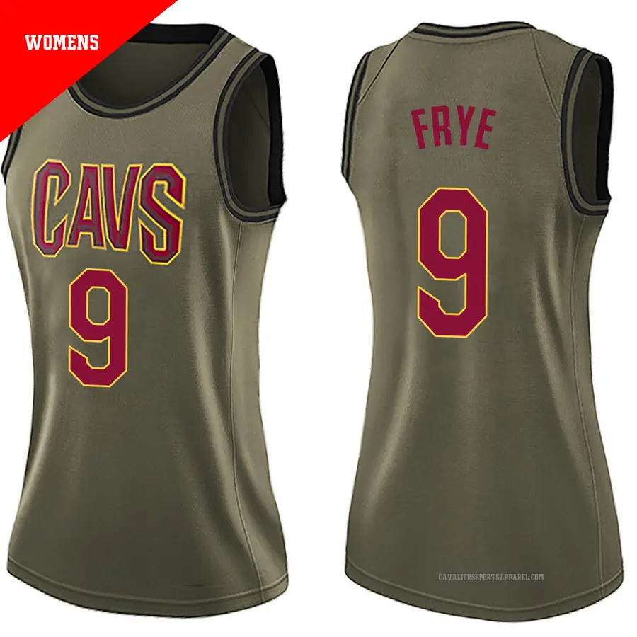 ＃9 Women's Channing Frye Cleveland Cavaliers Green Swingman Salute to Service Jersey