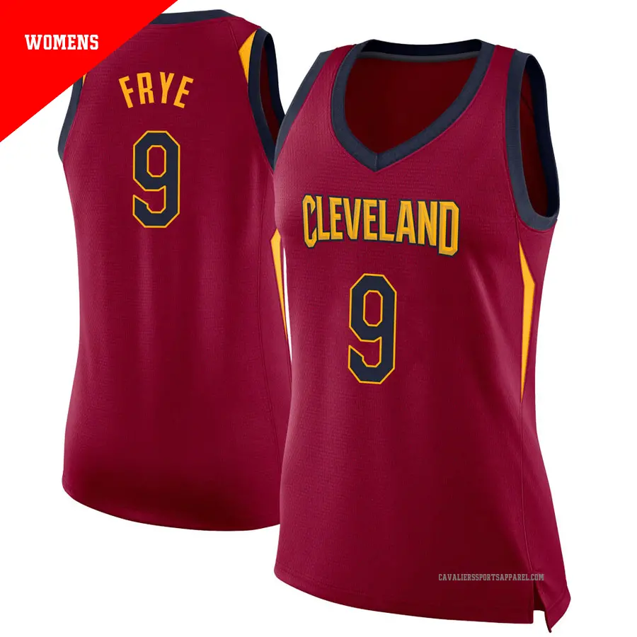 ＃9 Women's Channing Frye Cleveland Cavaliers Swingman Maroon JerseyIcon Edition