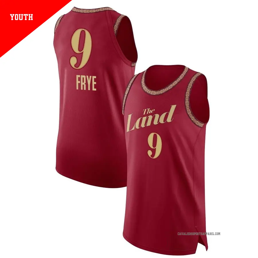 ＃9 Youth Channing Frye Cleveland Cavaliers 2023/24 Authentic Wine City Edition Jersey