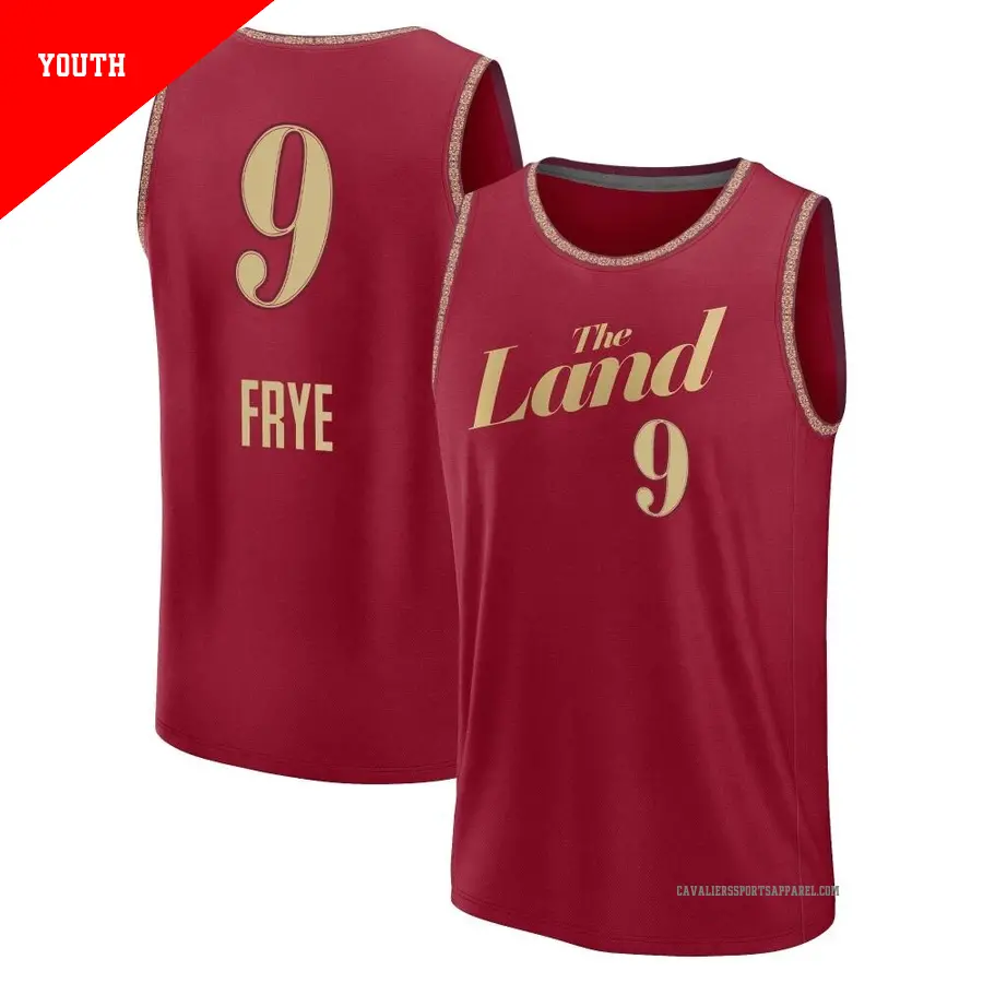 ＃9 Youth Channing Frye Cleveland Cavaliers 2023/24 Fast Break Wine City Edition Jersey