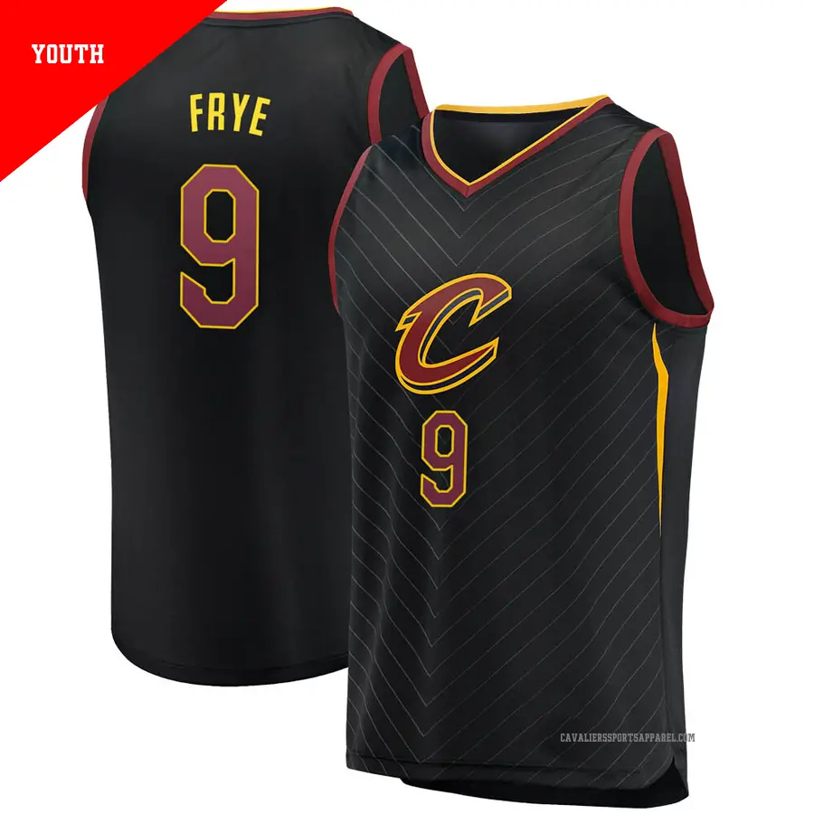 ＃9 Youth Channing Frye Cleveland Cavaliers Black Fast Break JerseyStatement Edition