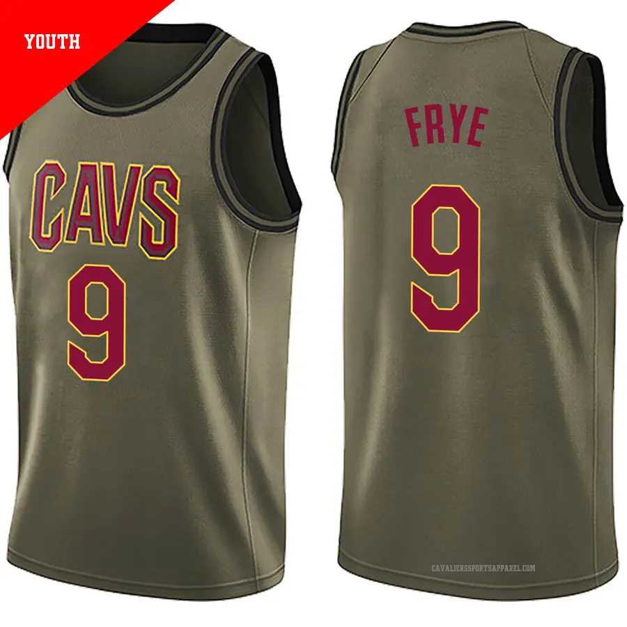 ＃9 Youth Channing Frye Cleveland Cavaliers Green Swingman Salute to Service Jersey