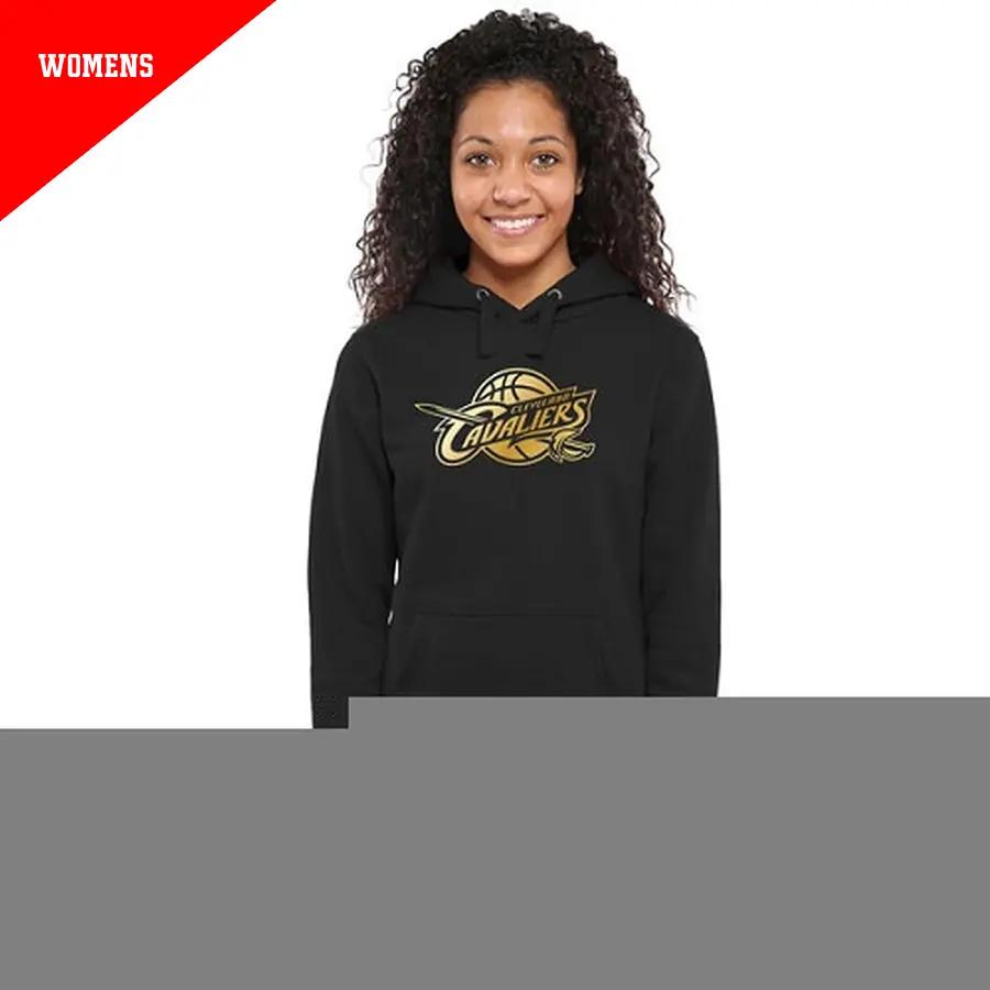 Women's Cleveland Cavaliers Gold Men's Collection Ladies Pullover HoodieBlack